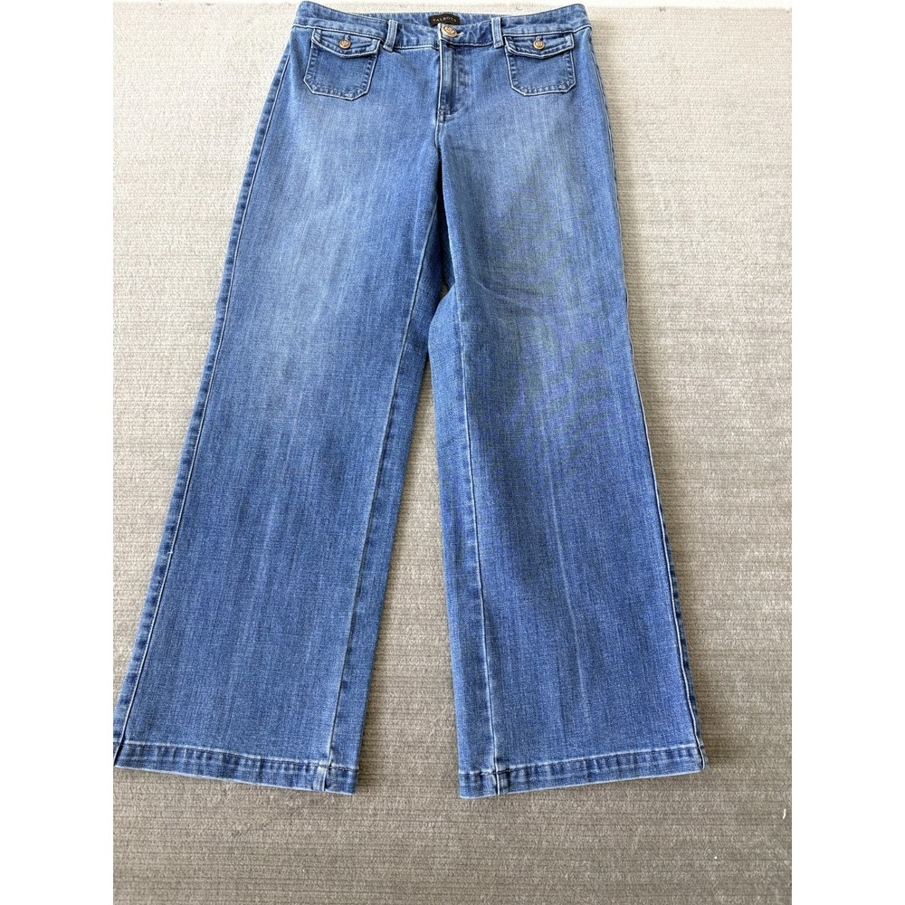 Talbots Jeans Women 10 Classic Jean Trouser Sailor Pockets Business Casual Flare